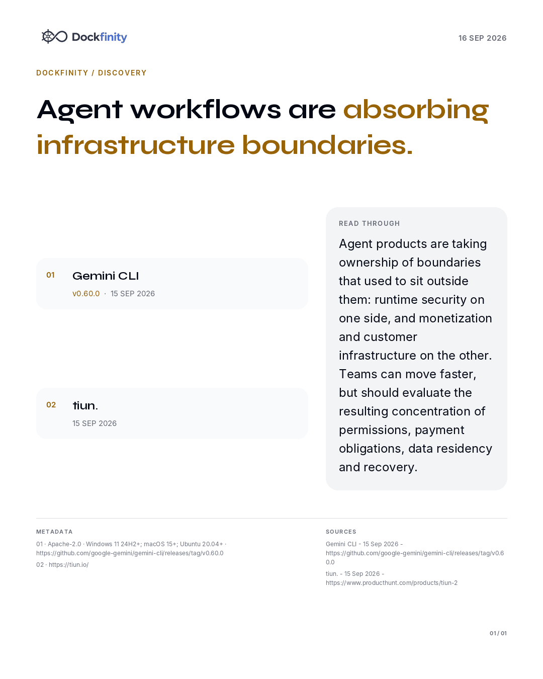 Agent workflows absorb infrastructure boundaries — the card published on 16 September 2026